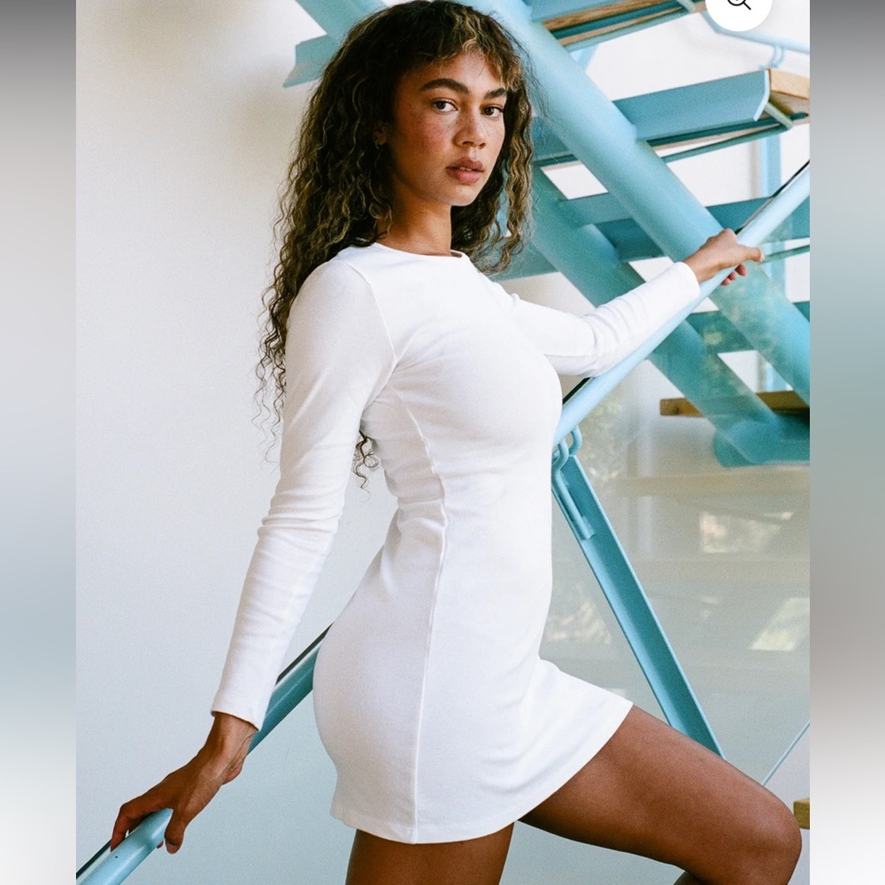 Gil Rodriguez White Long Sleeve Bellevue Dress